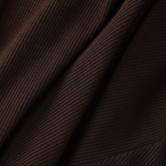 Cider Brown Long Sleeve Collared Bodysuit with High Thigh Cutout Detail - Picture 10 of 10